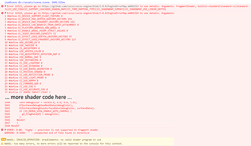 shader errors